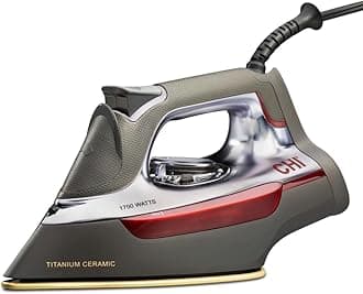 CHI Steam CHI (13101) Steam Iron With Titanium Infused Ceramic Soleplate & Over 300 Steam Holes Professional Grade (13101)