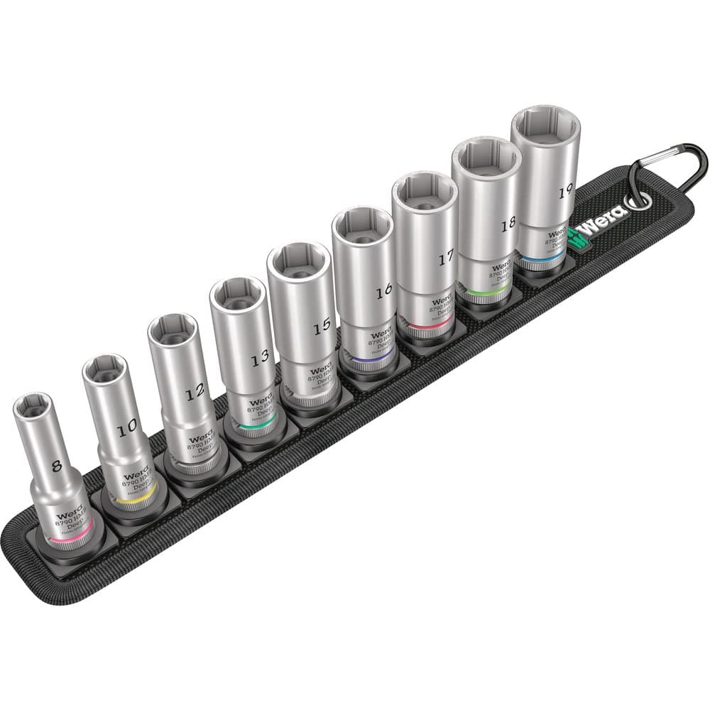 Wera Belt B Deep 1 Socket Set, 3/8" Drive, 9PC, 05004545001