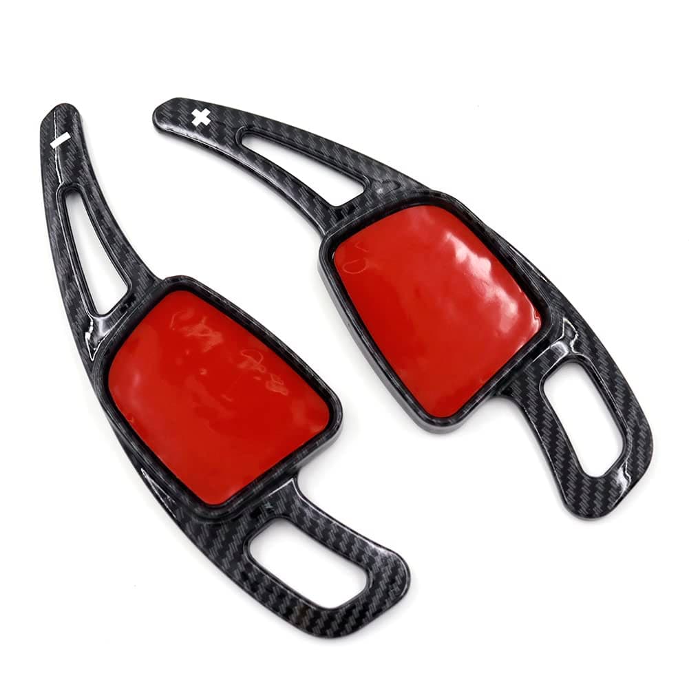Steering Wheel Shift Paddle Shifter Extensions for Audi A3/S3/SQ7 2017-2020, A5/S5/Q5 2018-2021, Q2/Q7 2017-2021, Carbon Fiber Black (The Shape Must be The Same as The Original car Paddle)