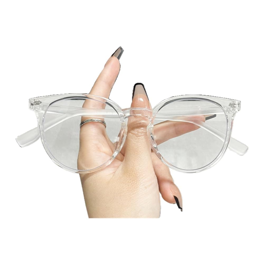 Optifine Round Blue Light Blocking Glasses for Women Men Computer Reading Eyeglasses Frame