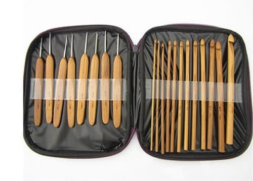 Transmen(TM) 20Pcs Bamboo Crochet Hooks Knitting Needles Set with Case