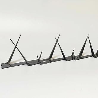 HM&DX Outdoor Wall Metal Spikes with Screws,Security Fence Bird Pigeon Spikes,Hot Dip Galvanized Anti-Theft Anti Climbing Spikes for Roof Walls Railing(M, Black)