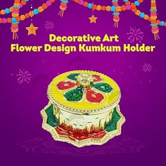 Round Flower Design Single Kumkuma Holder Chimil Box - Plastic Golden Metallic Color(Pack of 30) - Decorative Design Tilak Daani, Sindoor for Women Return Gift, Diwali, Weddings, Pooja