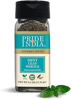 Pride of India – Mint Leaf Whole – Cut & Sifted for Convenience of Use – Good for Culinary Uses – Ideal for Tea/Beverages – Easy to Use – 1 oz. Small Dual Sifter Bottle