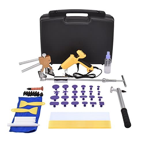 HOTPDR Dent Removal Tools Paintless Dent Repair Tools Kit Bridge Dent Puller Kits with Hot Melt Glue Gun PDR Tool for Car Dent Puller(58PCS)
