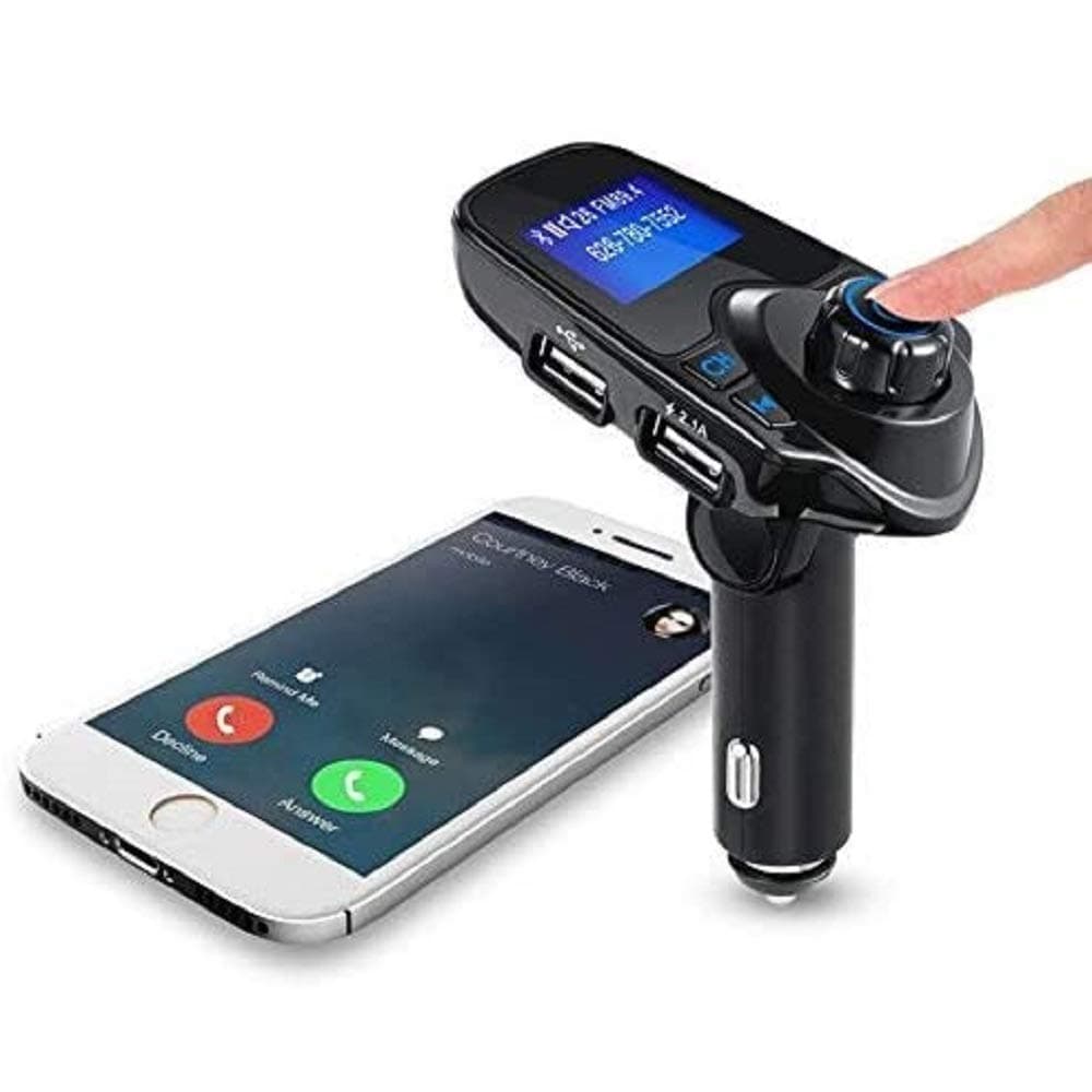 REALMAX® Car Bluetooth Wireless FM Transmitter Kit Universally Compatible With All Car Model All Brand Mobiles MP3 Player Tablet Smartphone Aux Port SD Card Slot Dual USB Stereo Music Radio Adapter