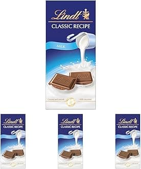 Lindt Classic Recipe Milk 100g (Pack of 4)