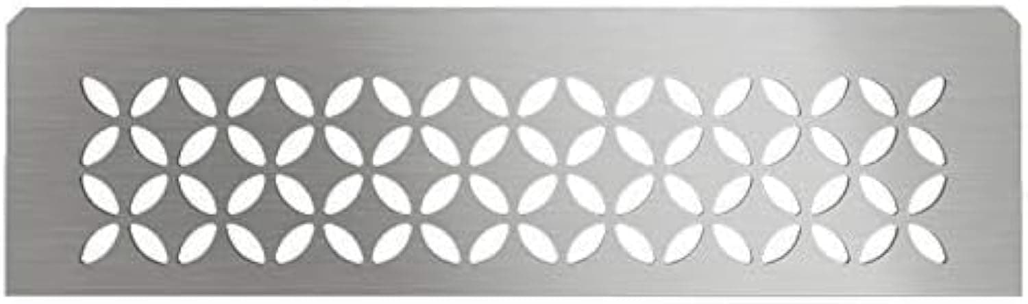 Schluter Rectangular Shelf for Prefabricated Kerdi Board SN/-SNLT Niches - 4mm Thick, Floral Design, Stainless Steel Material, Brushed Stainless Steel Finish - SNS1D5EB