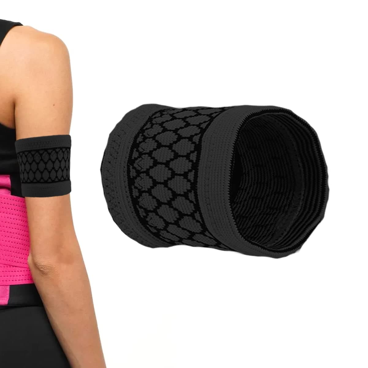 Diabetic Arm Band for CGM Sensor Protective Dia Band suits Freestyle Libre Medtronic Dexcom Sensor Cover for Medical Device BLACK (S)