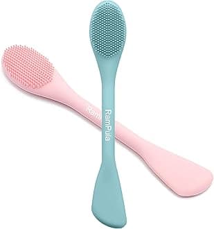 Facial Cleansing Brush, 2 in 1 Silicone Face Mask Brush & Facial Scrubber Exfoliating Blackhead Remover Makeup Removal Applicator Mud Clay Body Lotion