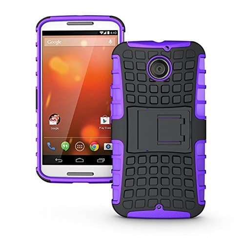 Neotter MOTO X2, X+1 Case, Shock Proof Dual Layer Hybrid Defender Series Cover Case for Motorola X2, X+1 (2014 2nd Gen) - Purple