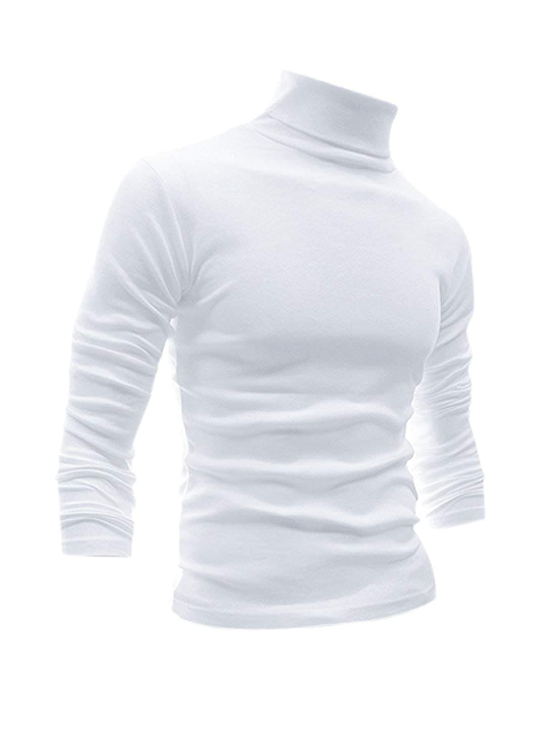 Sponsored Ad - Men's Slim Fit Lightweight Long Sleeve Knitted Pullover Top Turtleneck Sweater T-Shirt