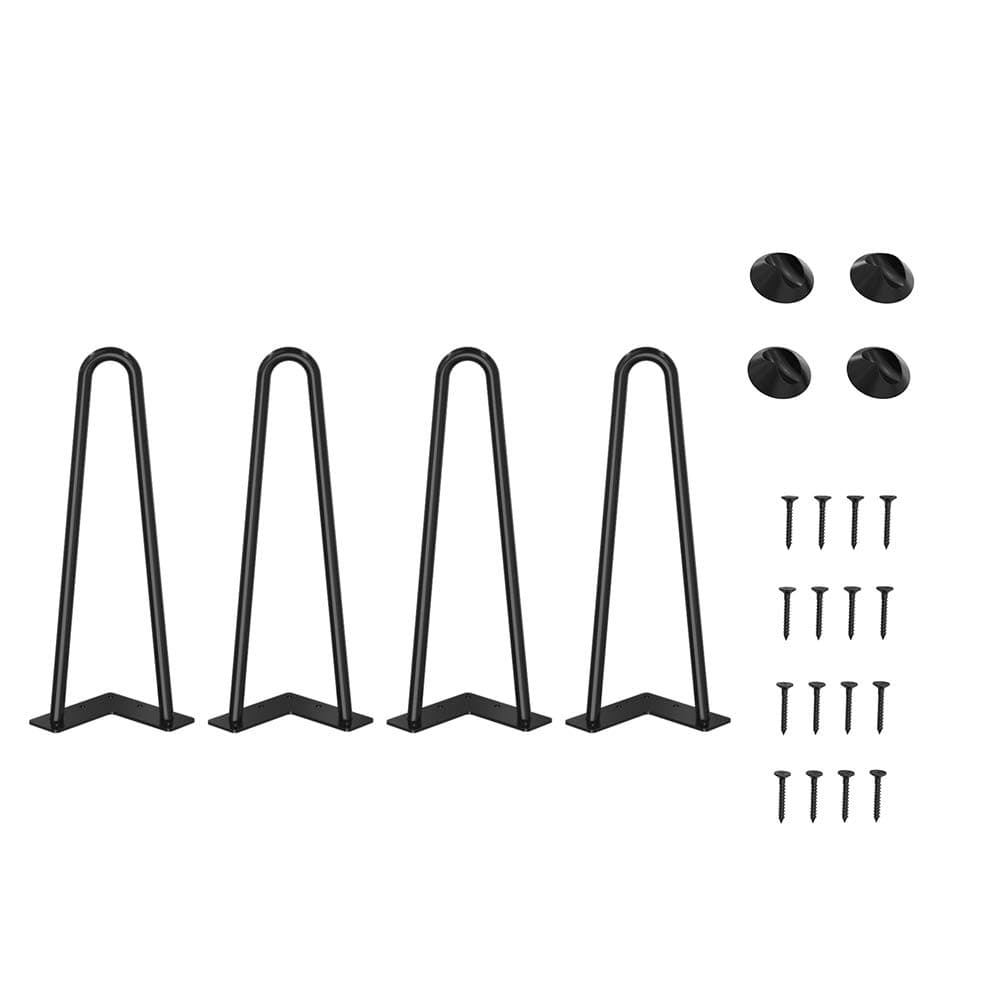 WINSOON 4PCS 30cm Hairpin Table Legs Max Support 350lbs with Protector Feet for Furniture Legs, Coffee Table Legs, Bench Leg, Chair Leg