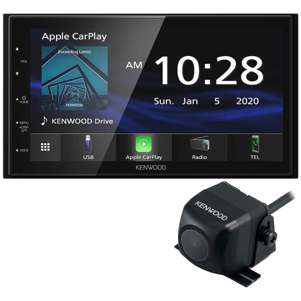DMX4707S 6.8" Capacitive Touch Screen Digital Multimedia Receiver with Apple CarPlay & Android Auto | Plus CMOS-230 Rearview Camera with Universal Mounting Hardware & Video Cable