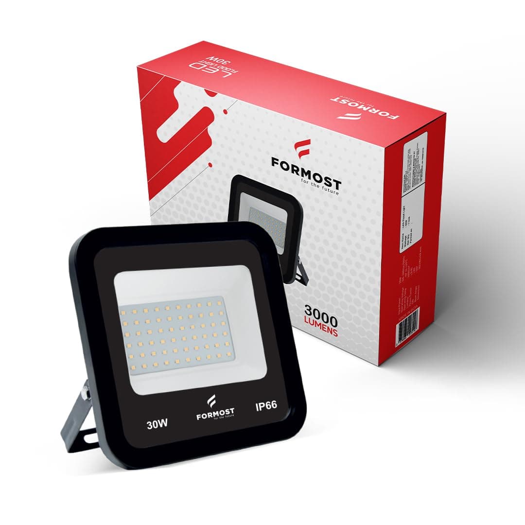 FORMOST LED Flood Light | IP66 Water Resistant | Bright Light Output | Impact Proof Outdoor Light | 440V High Voltage Output | Superior Built Quality (30W, Pack of 1)