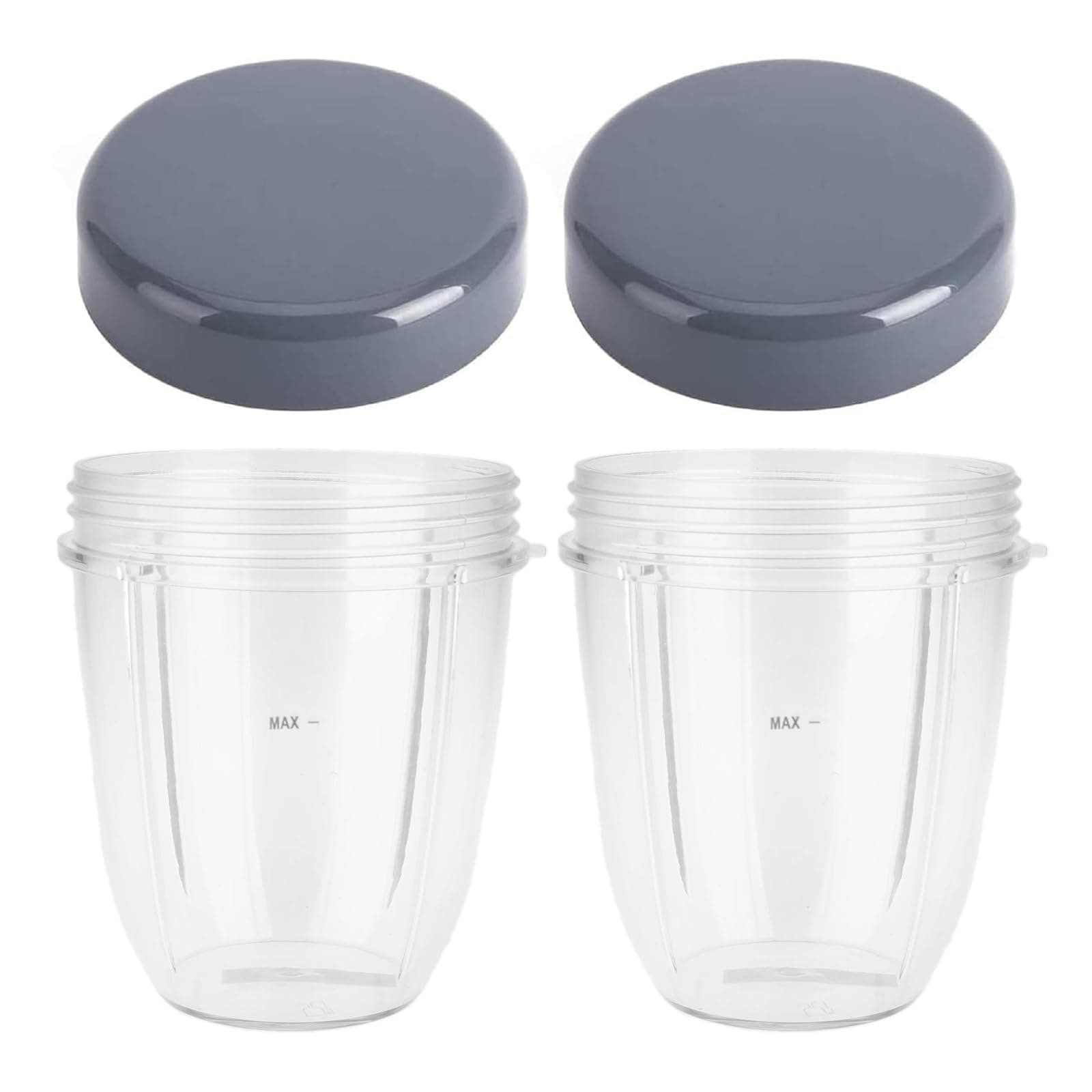 2 Pack 18oz Cup with Flat Lid Replacement Parts Compatible with Nutribullet 600W 900W Blender Juicer (18oz)