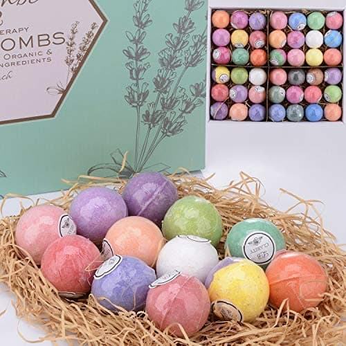 Mothers Day Bath Bomb Gift Set - 42 Moisturizing Bath Bombs for Women & Men! Birtday Gift Bath Bombs Ideal Gift Set! 100% Natural, Sulfate & Paraben Free