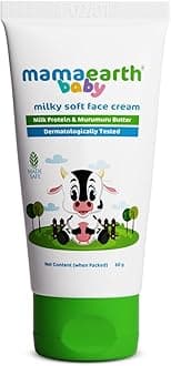 Mamaearth Milky Soft Face Cream for Babies | With Milk Protein, Murumuru & Shea Butter | Moisturizes, Soothes & Protects Dry Skin | Toxin-Free, Dermat-Tested, For Delicate Skin | 60ml