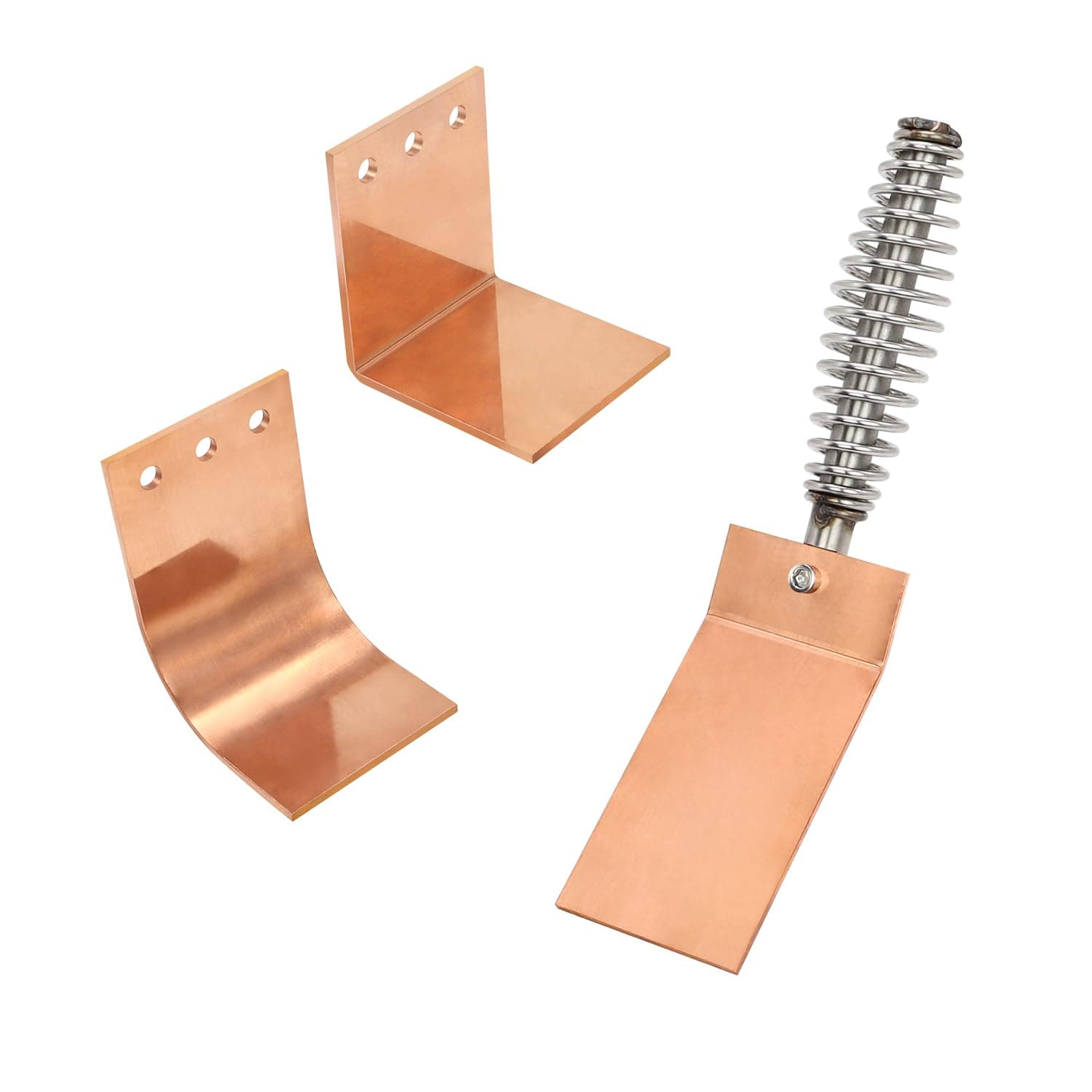 Welding Spoon Copper Welding Spoon Welders Helper,3 Plate Set, Flat/Curved/Angle Copper Paddle Backer