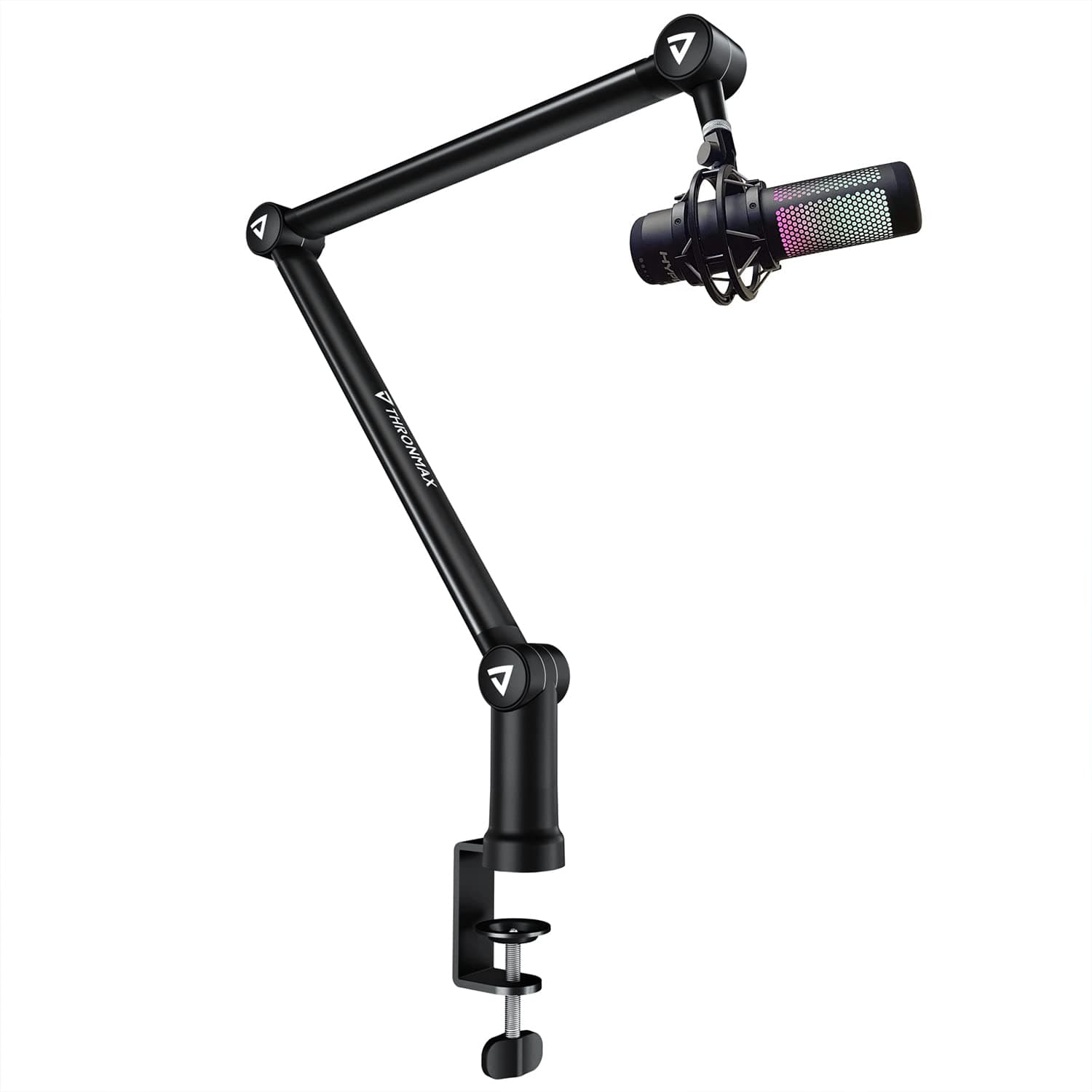 THRONMAX S3 Boom Arm Microphone Stand, Carbon Black, 5/8"-27 Thread, Foldable Scissor Arm, Built-in Cable Management, Perfect for Home Studio or Office, Podcasting, Gaming, Voice Acting
