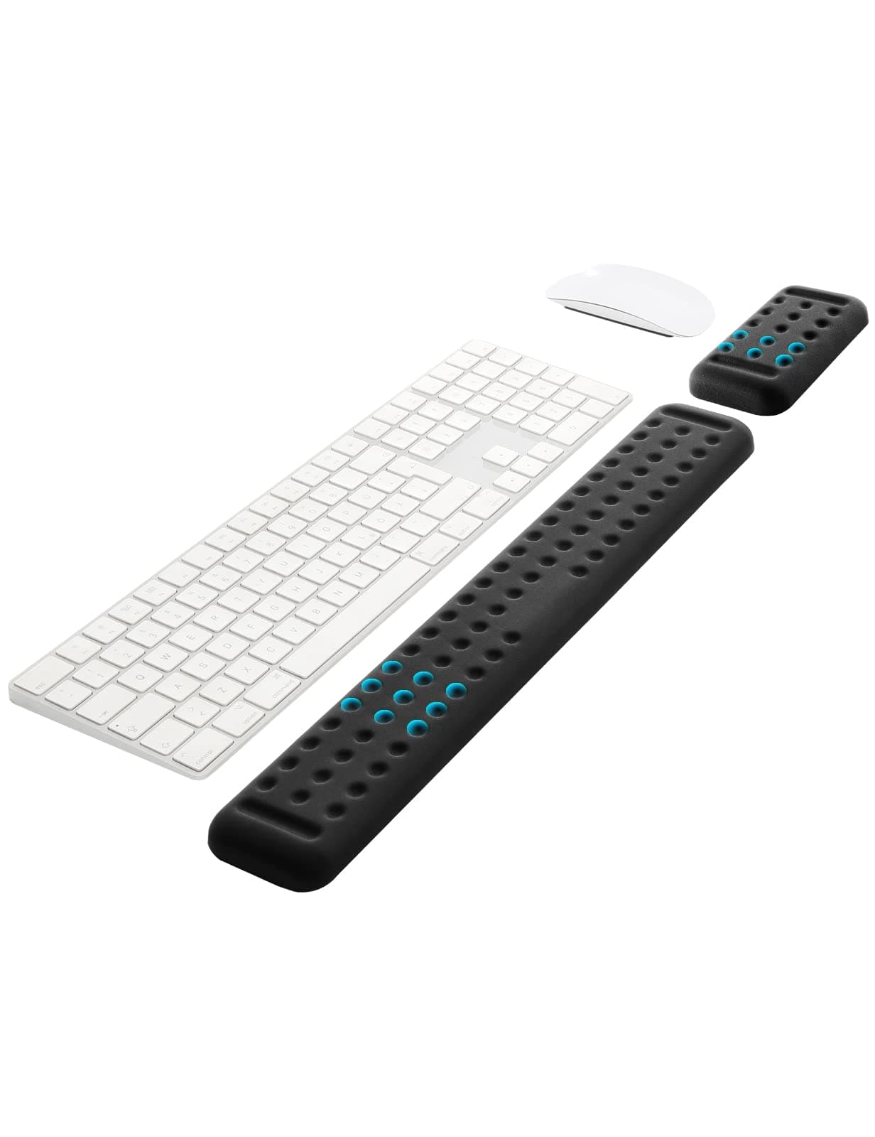 Memory Foam Keyboard Wrist Rest Pad and Mouse Pad with Wrist Rest, Ergonomic Hand Palm Rest Support, Memory Foam Pads Gaming, Computer, PC, Laptop, Mac Typing and Wrist Pain Relief (17.3 Inch, Black)