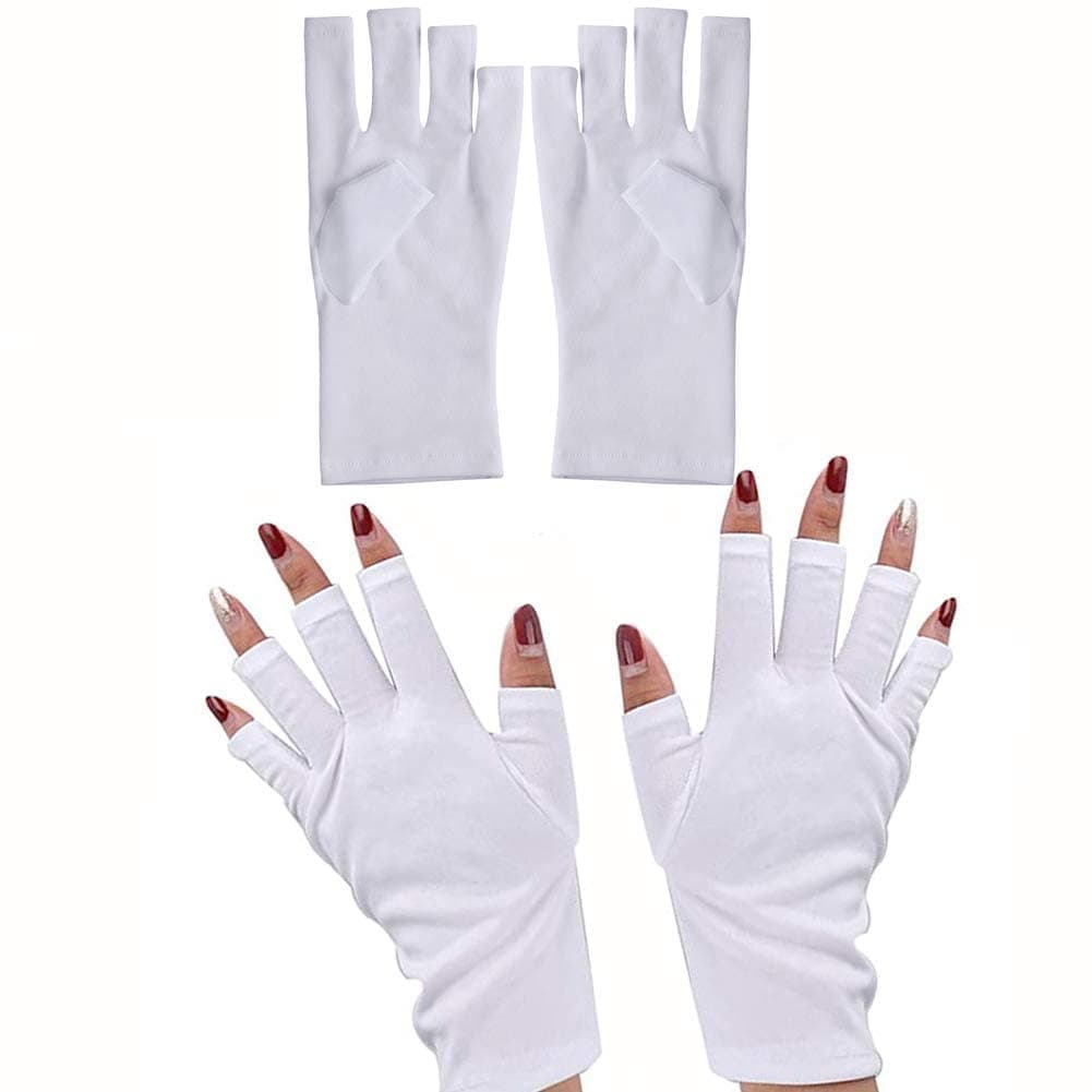 3 Pair UV Shield Gloves for UV Light Lamp Nail Dryer Anti UV Glove for Gel Manicures for LED/UV, Women Sunscreen Gloves for UV Protection (3 Pairs)