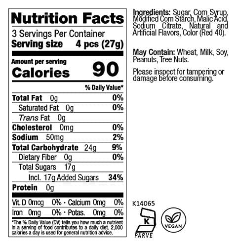 Sugarfina Sugar Lips Small Candy Cube, Gummies, Sour Lips, Gummy Candy, 3.2oz, 4 Count