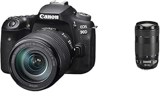 Canon EOS 90D + EF-S 18-135mm f/3.5-5.6 IS USM Black & EF 70-300 mm f/4-5.6 IS II USM Lens - Black