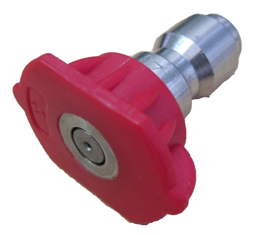 Pressure Washer Sprayer Nozzle Tip 1/4" Size 7.0, Red 0 Degree Stainless Steel for 4000 psi, 4500 psi, 5000 psi, 5500 psi Pressure Washer