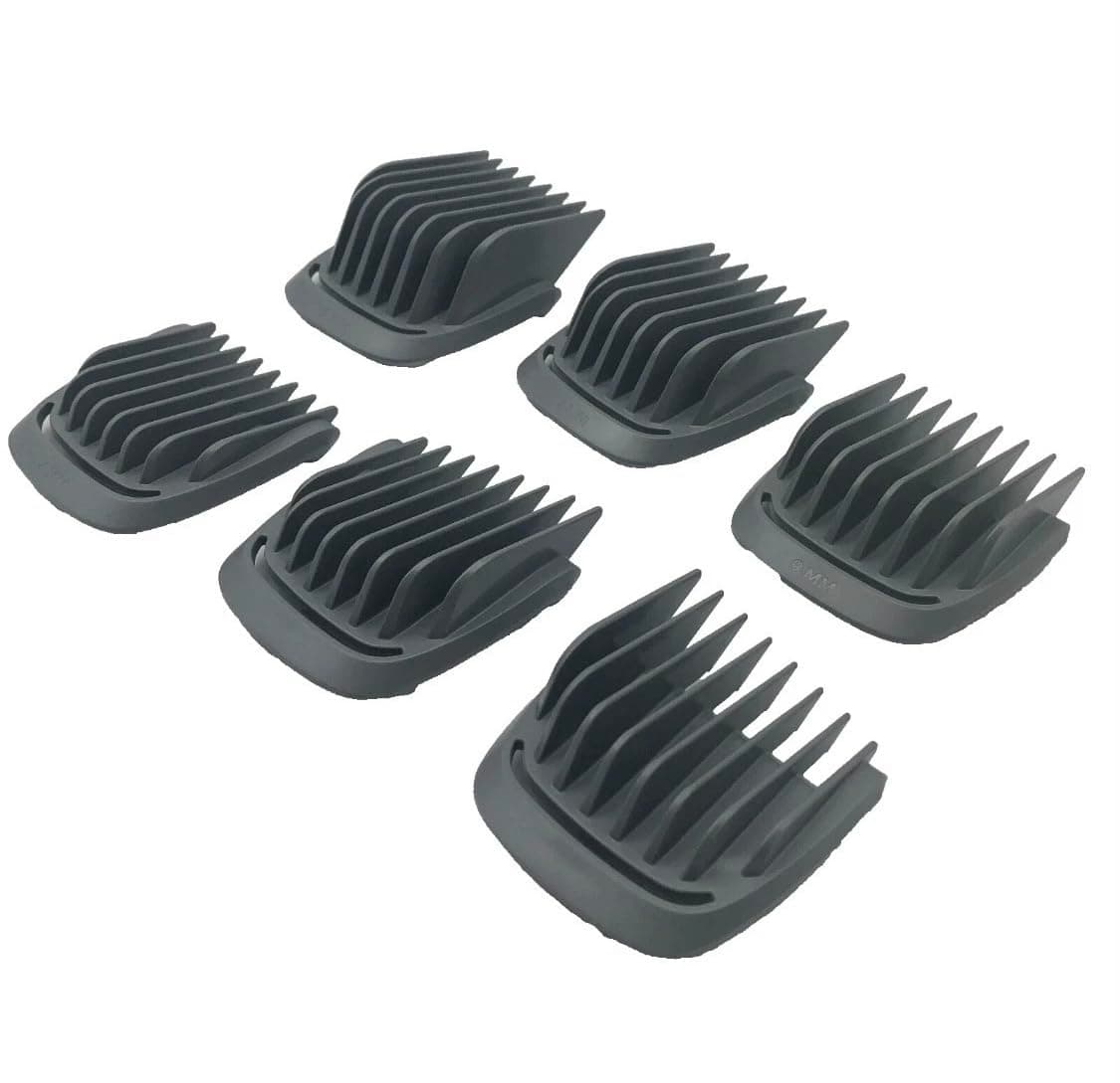Trimmer Replacement 6 Piece Set (for Extra Wide 41mm T Blade Only) Haircut Guide Guard Comb for Philips Norelco Multigroom (View Photos and Description for Compatible Models and Blade Sizes)