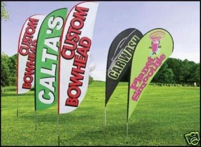 Custom Bow Head & Tear Drop Swooper Feather Banner Flag Sign (Complete Kits)