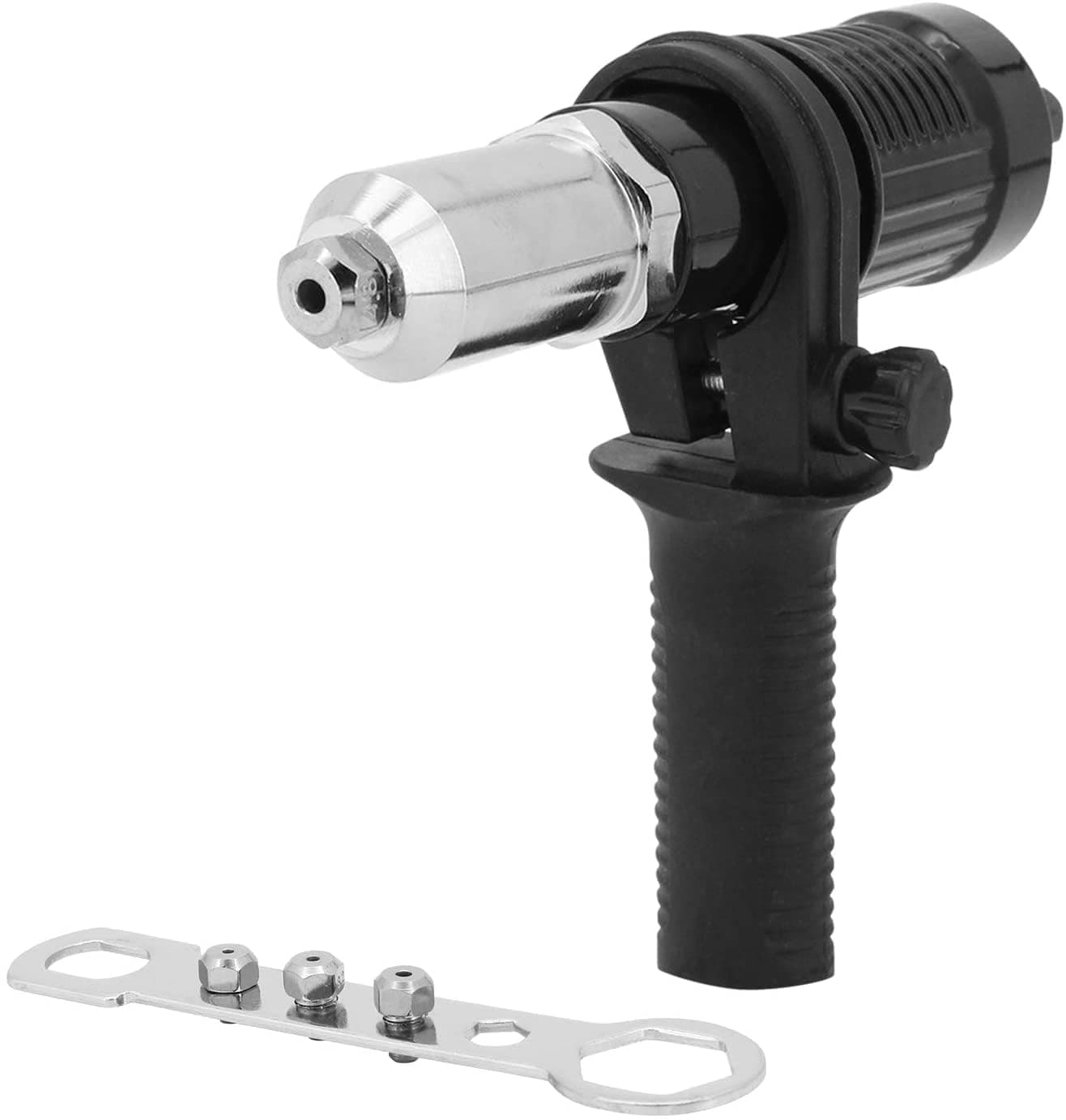 KASTWAVE Rivet Gun Adapter Kit, Professional Rivet Gun Adapter with Handle Grip Riveter Drill Attachment Riveting Hand Tool - Rivet Attachment for Cordless Screwdrivers and Drills