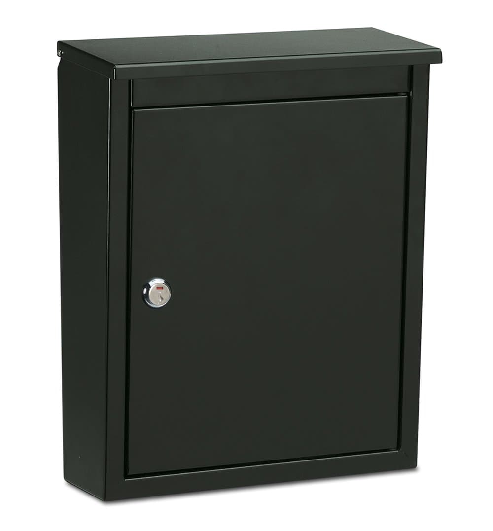 ARCHITECTURAL MAILBOXES 2580B-10 Chelsea Black Locking Wall Mount Mailbox, Medium, Black