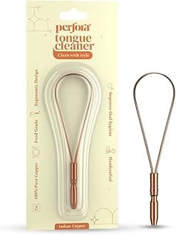 Copper Tongue Cleaner for Men and Women | 100% Pure Indian Copper Tongue Scraper to Prevent Bad Breath