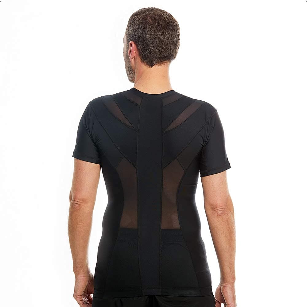 ActivePosture® - Posture Corrector Shirt for Men | The Original Posture T-Shirt for Back Support Relieves Tension and Pain | Shoulder and Back Support tshirt | X-Large - Black