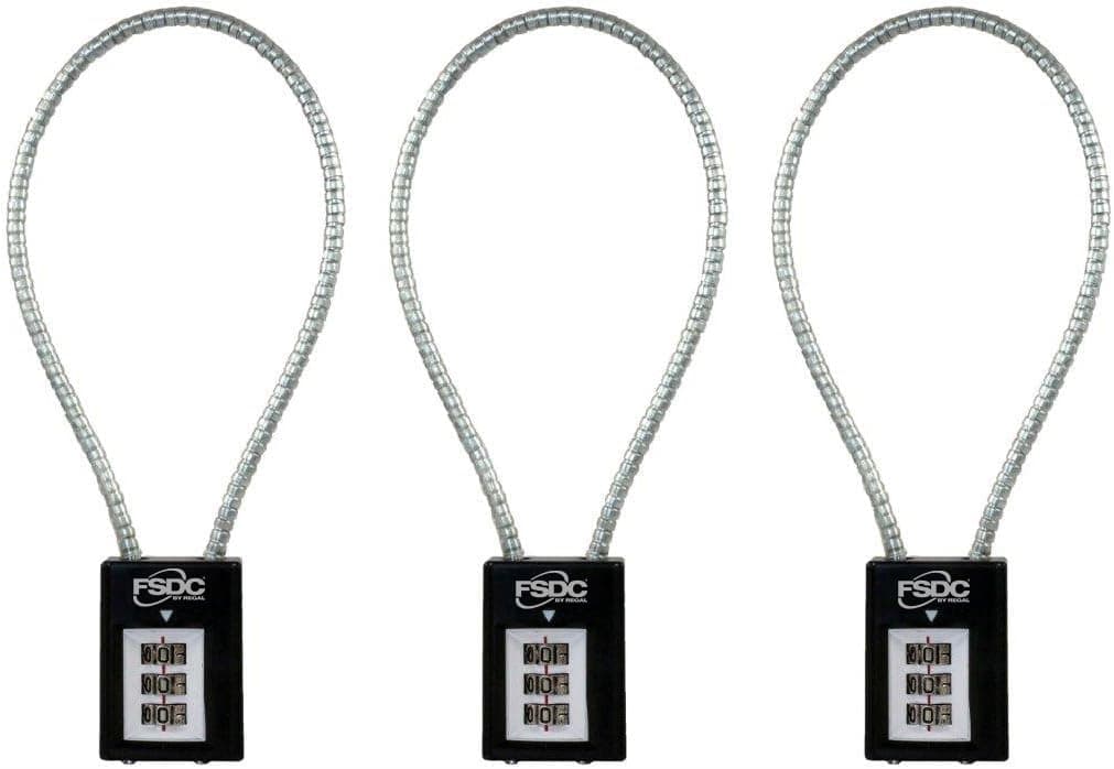 (Firearm Safety Devices – FSDC-CL1996RCB 14" Combination Cable Gun Lock - California DOJ Approved Lock - Scratch-Resistant Paint Finish – 3-Pack