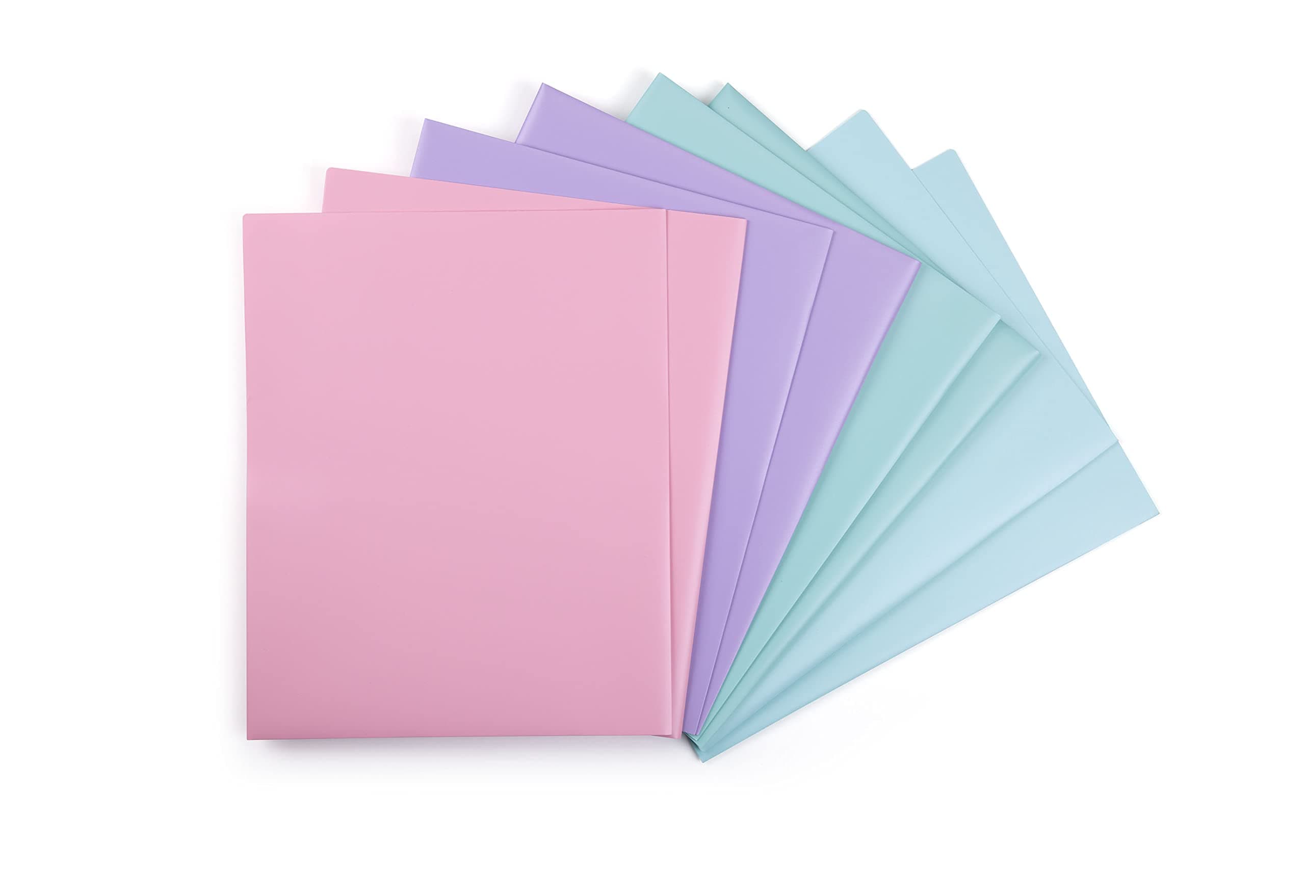 Mintra OfficePoly Pocket Folders (Pastel, 8pk)
