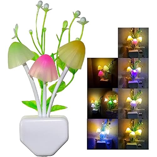 AUSAYE Sensor Led Night Light, Color Changing Plug-in LED Mushroom Light Dream Bed Lamp Cute NightLight Sweet Night Lights for Kids Adults