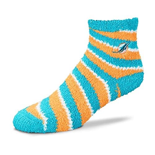 For Bare Feet NFL Candy Cane Sleep Sock Dolphins
