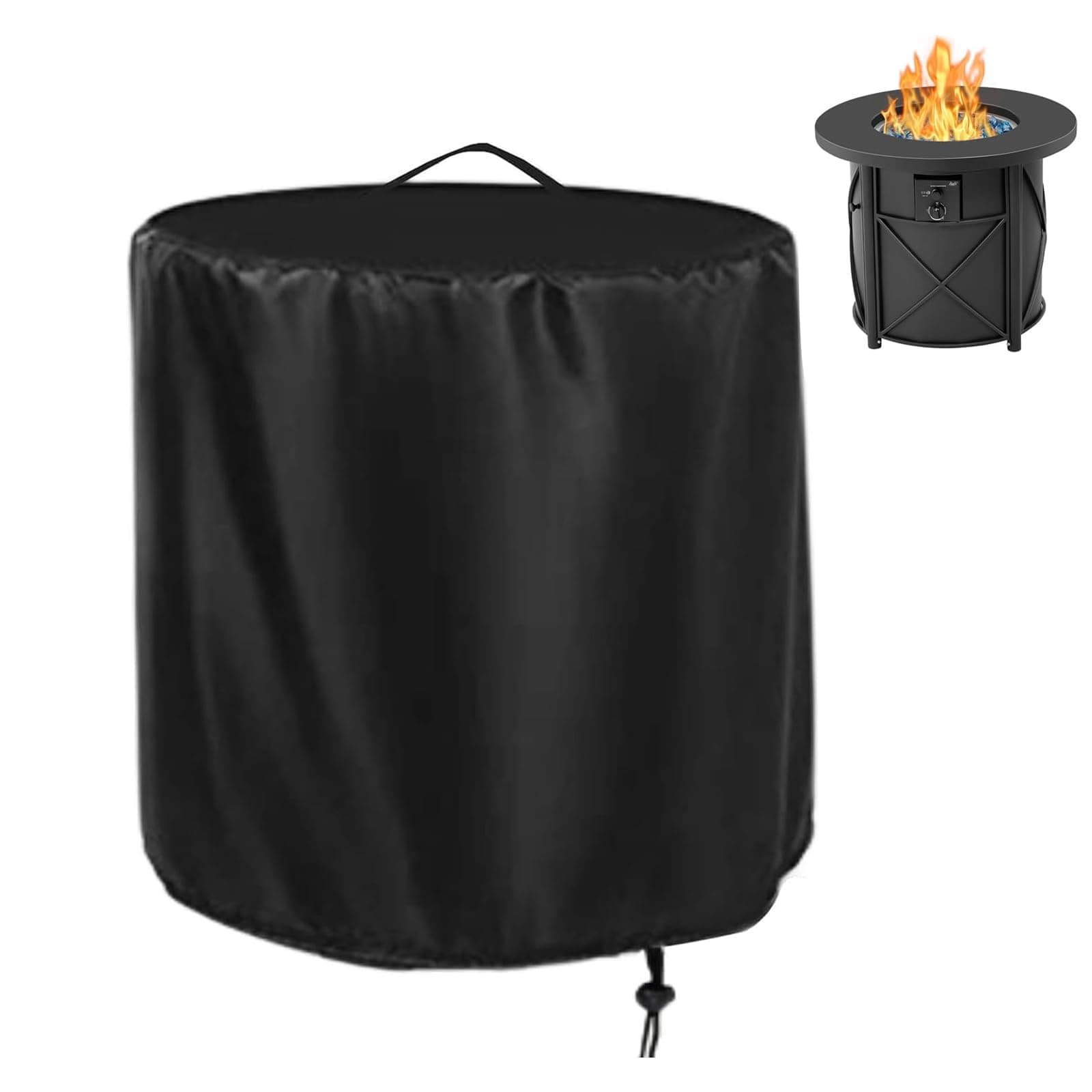 Fire Pit Cover,30 x 25 Inch Round Propane Firepit Cover for BALI OUTDOORS,Outside Gas Propane Fire Pit Cover Round Fire Pit Column