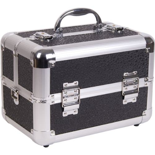 Casemetic 2 Tiers Black Polka Dot Pattern Makeup Train Case Model No. C0002PK