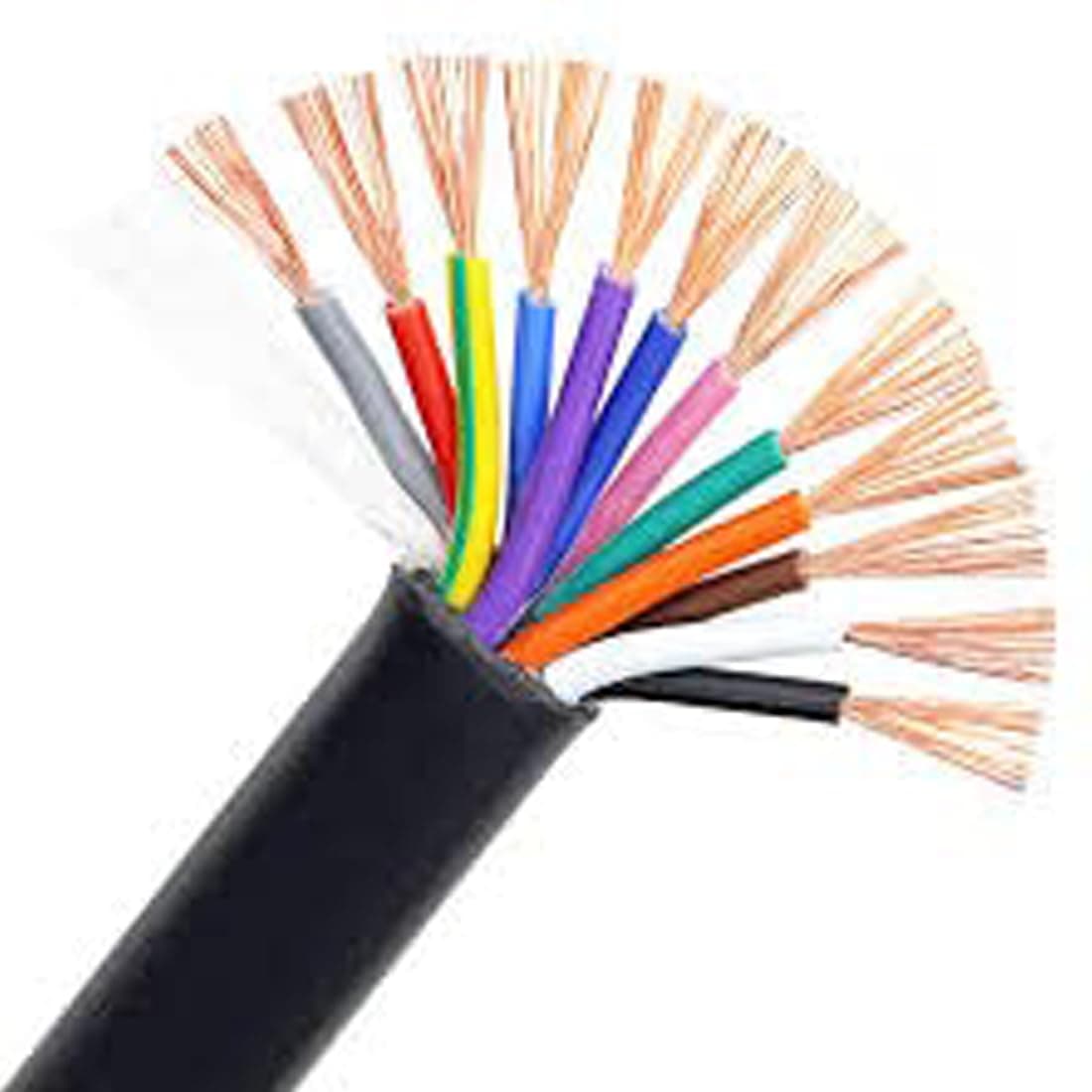 1mm 12-Core Round Copper Wire & Cable - ISI Marked, 15 Meters, Suitable for Home, Domestic & Industrial Use up to 1100 Volts