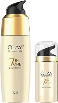Serum Total Effects 7 in 1, Anti-Ageing Smoothing Serum, 50 ml And Olay Night Cream Total Effects 7 in 1, Anti-Ageing Moisturiser, 50g