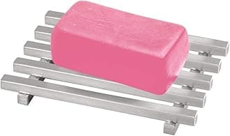 iDesign Kyoto Soap Dish/Holder, Lattice Design, Made of Stainless Steel, Brushed Steel Regular 14380