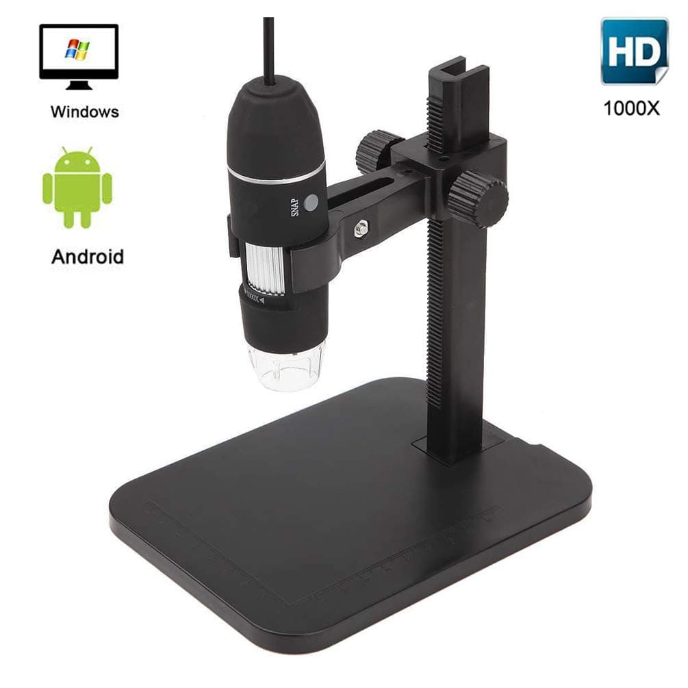 GVESS 1000X 8 LED 2MP USB Digital Microscope Endoscope Magnifier Camera+Lift Stand