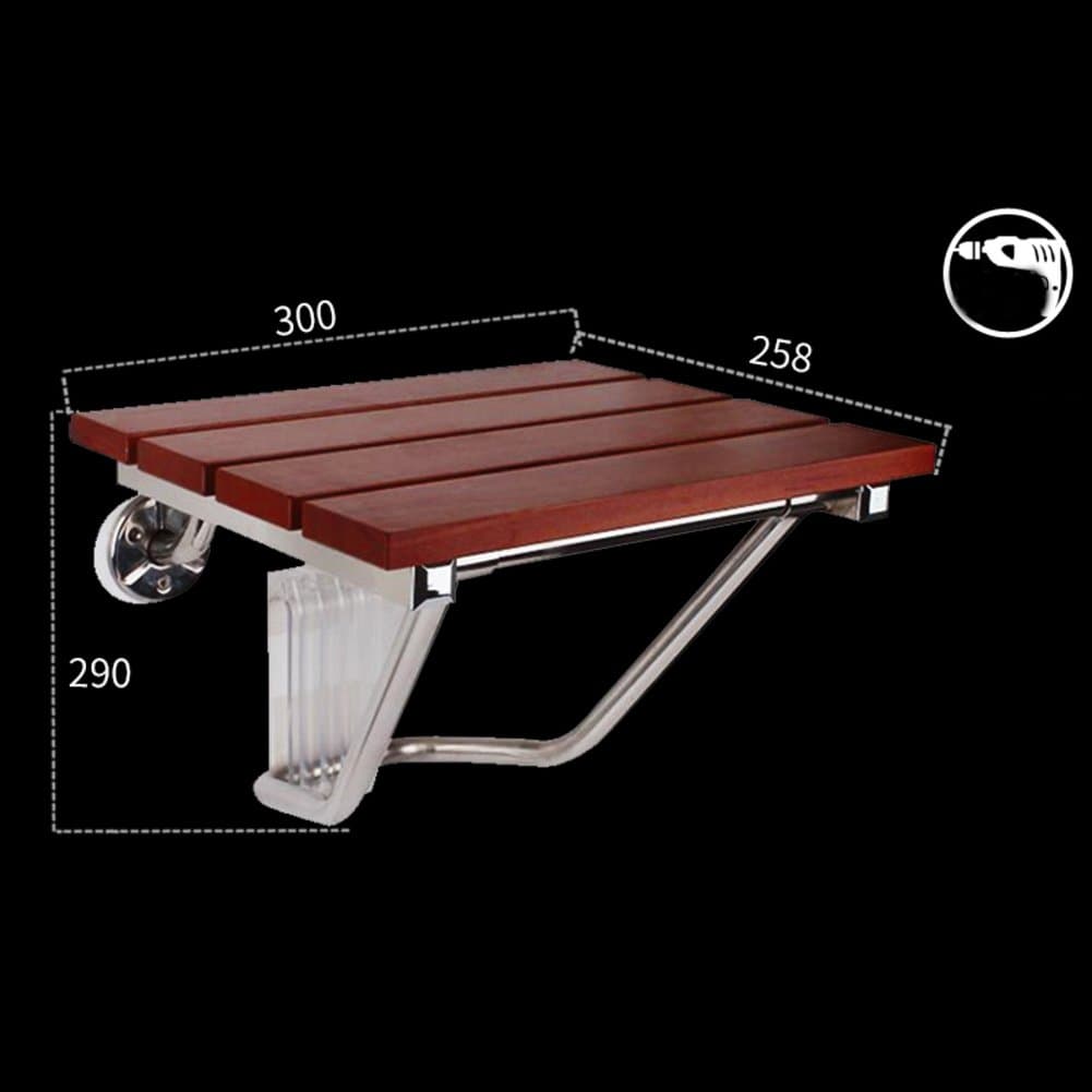 Shower seat,Folding Seats Wall Mount Changing Shoes Stool Bath Chair [anticorrosive] for Adults Elderly Bathroom Corridor Rest-E