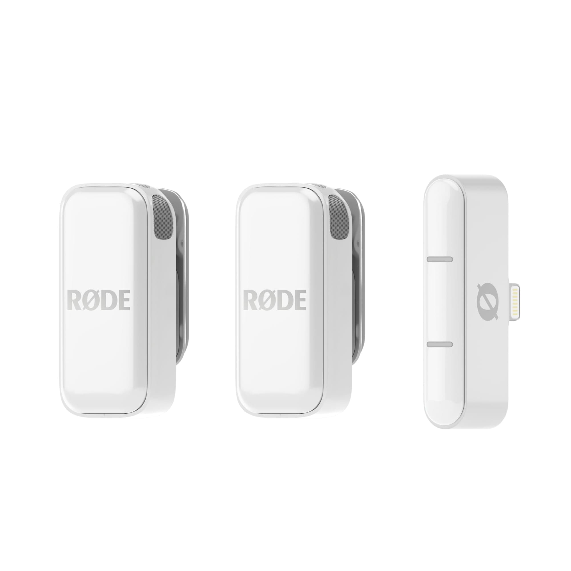 RØDE Wireless Micro - Compact Wireless Microphone, Two Mics with Charge Case for Smartphone Content Creation - Lightning, White