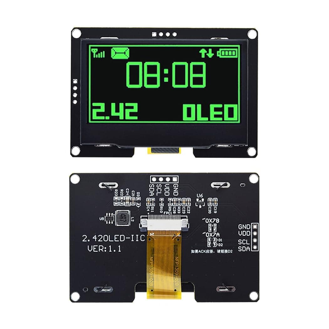 Hailege 2.42" SSD1309 128x64 OLED Display Module 2.42 Inch 4 Pin OLED LCD Display Module (IIC Green)