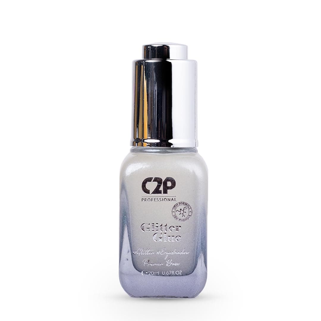 C2P PROFESSIONAL MAKEUP MAKE UP Clear Glitter Glue | Quick Dry | Flawless Two Way Gel | Glue for Loose Eyeshadow Glitter/Pigments | Long Lasting Waterproof | 20ml