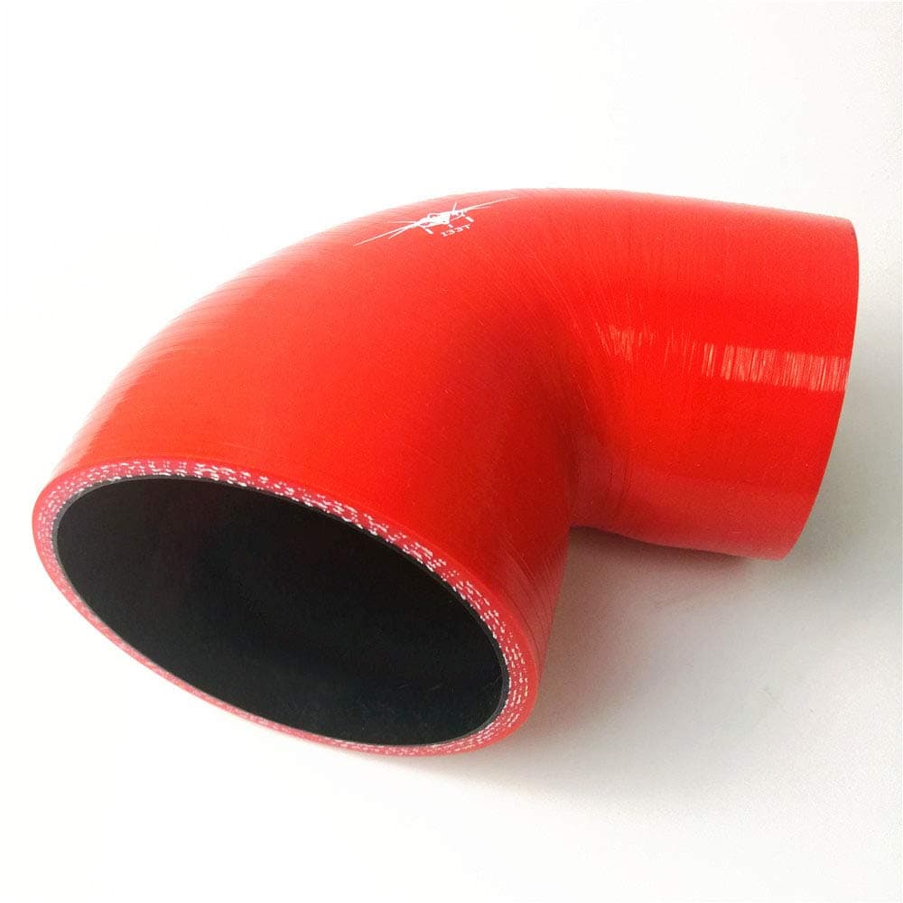 I33T Universal High Performance 45 Degree Elbow Reducer Coupler Silicone Hose (ID 2.75"-3"(70MM-76MM), red)